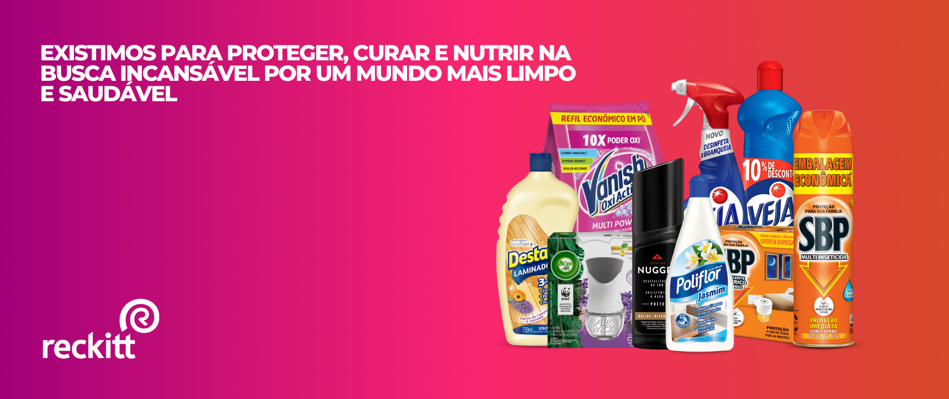 Inseticidas, Limpadores, Tira Manchas, Odorizadores de Ambiente e muitas outras categorias! Peça já produtos da Reckitt para o seu representante!